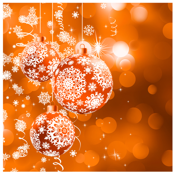 Christmas ball with snow beautiful background vector