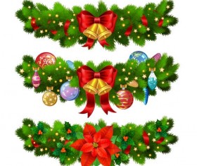 Christmas borders decor vectors set 02