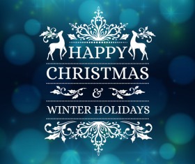 Christmas card blue vector material