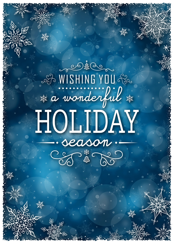 Christmas holiday postercard blue styles vector