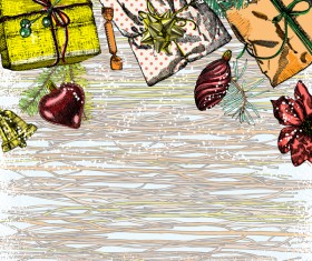 Christmas retro template hand drawn vector 01