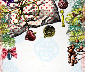 Christmas retro template hand drawn vector 03