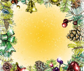 Christmas retro template hand drawn vector 07