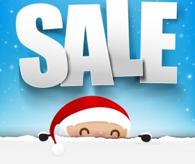Christmas sale poster text with snowman vector 02