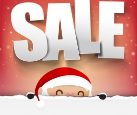 Christmas sale poster text with snowman vector 03