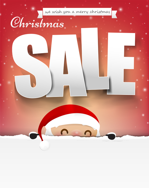 Christmas sale poster text with snowman vector 03