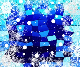 Christmas snowflake with shiny polygon background vector 03