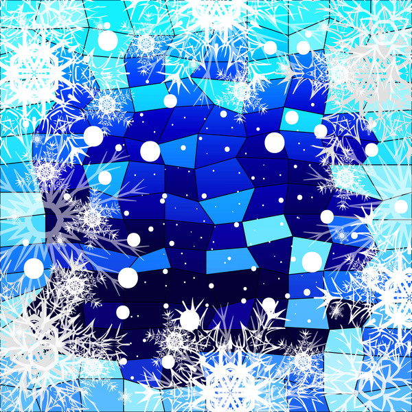 Christmas snowflake with shiny polygon background vector 03