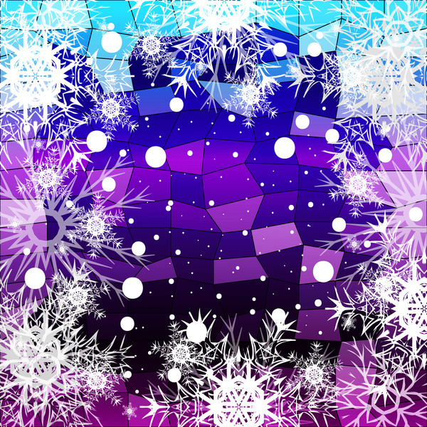 Christmas snowflake with shiny polygon background vector 04