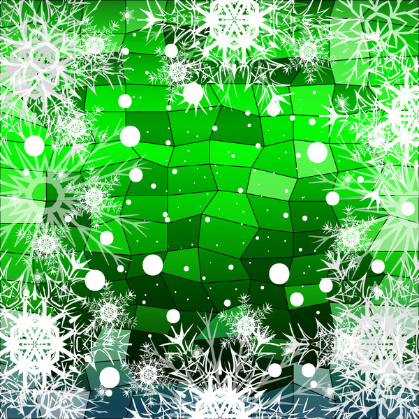 Christmas snowflake with shiny polygon background vector 05