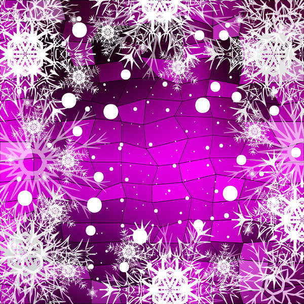 Christmas snowflake with shiny polygon background vector 07