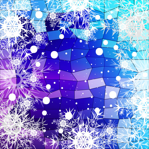 Christmas snowflake with shiny polygon background vector 11