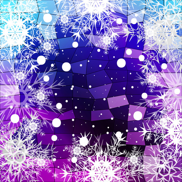 Christmas snowflake with shiny polygon background vector 12