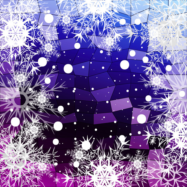 Christmas snowflake with shiny polygon background vector 13