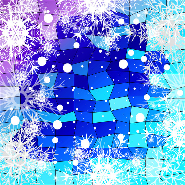 Christmas snowflake with shiny polygon background vector 14