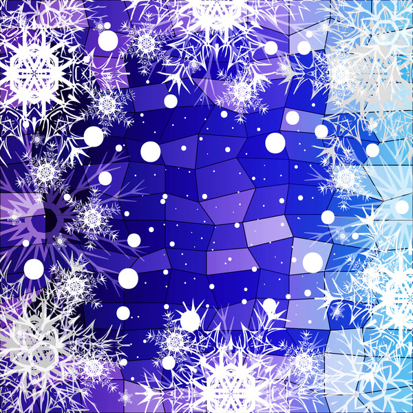 Christmas snowflake with shiny polygon background vector 15
