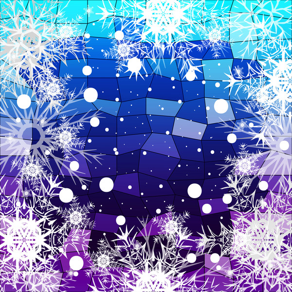 Christmas snowflake with shiny polygon background vector 16