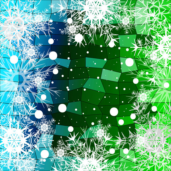 Christmas snowflake with shiny polygon background vector 18