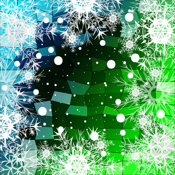Christmas snowflake with shiny polygon background vector 19