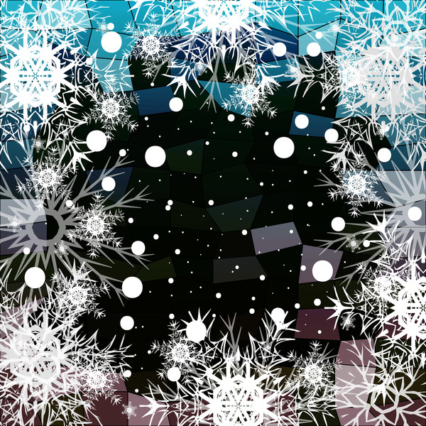 Christmas snowflake with shiny polygon background vector 24