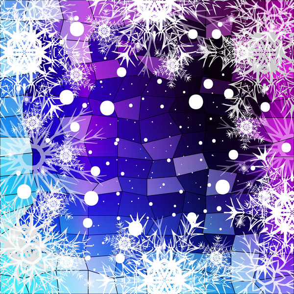 Christmas snowflake with shiny polygon background vector 27