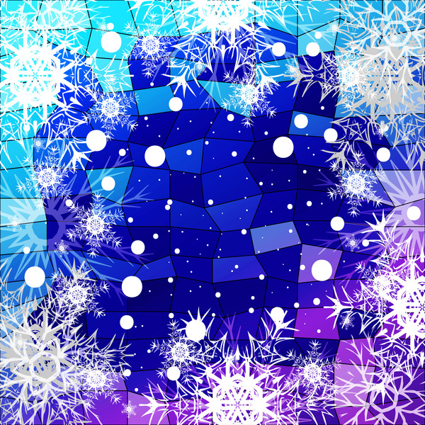 Christmas snowflake with shiny polygon background vector 28