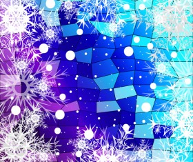 Christmas snowflake with shiny polygon background vector 29