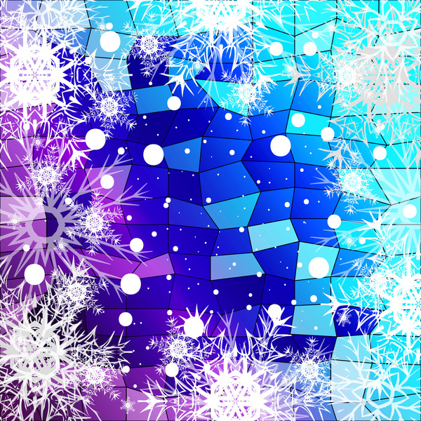 Christmas snowflake with shiny polygon background vector 29