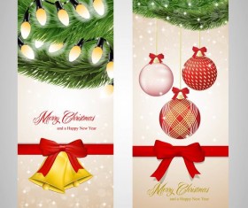 Christmas vertical banner design vectors 01