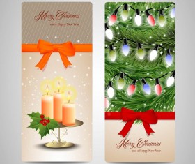 Christmas vertical banner design vectors 02