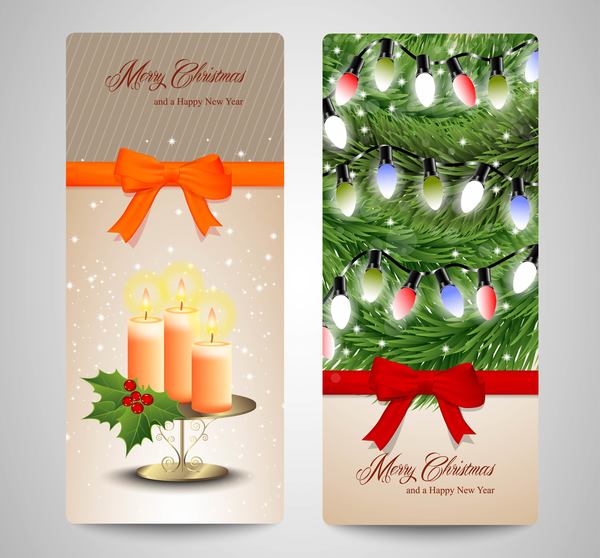 Christmas vertical banner design vectors 02
