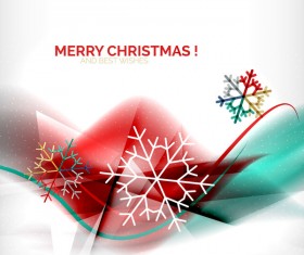 Christmas wishes card with snowflake vector 02
