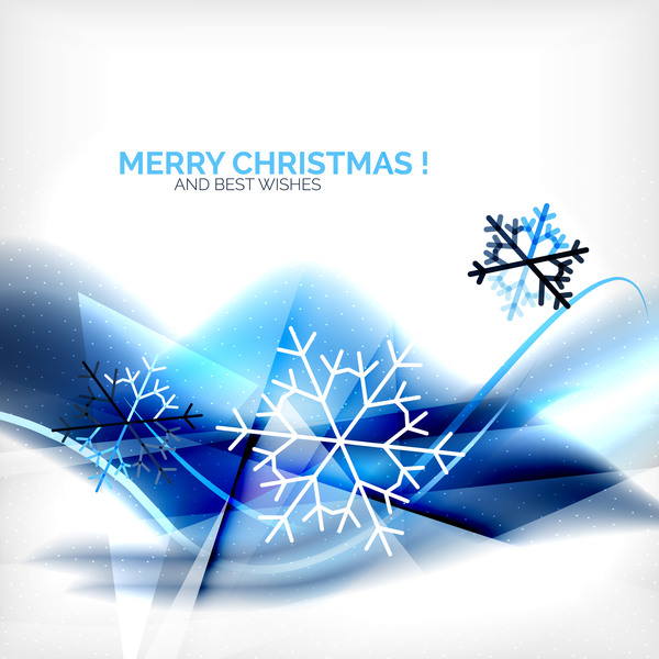 Christmas wishes card with snowflake vector 03