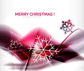Christmas wishes card with snowflake vector 04