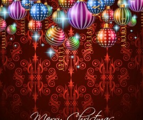 Christmas with new year background and beautiful baubles vector