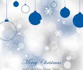 Christmas with new year card and baubles vector