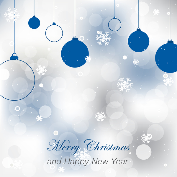 Christmas with new year card and baubles vector