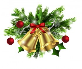 Christmass decorative baubles with bell vector 01