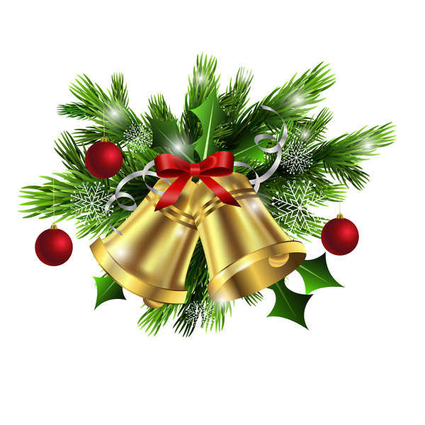 Christmass decorative baubles with bell vector 01 free download