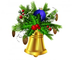 Christmass decorative baubles with bell vector 03