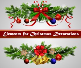 Christmass decorative elements design vector 01