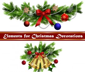 Christmass decorative elements design vector 02