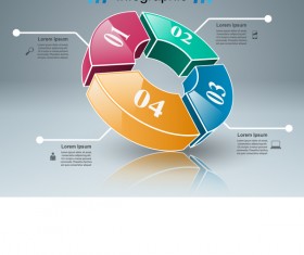 Circle 3d infographic colored vector