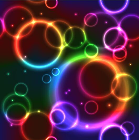 Circularity colorful light vectors backgrounds 01