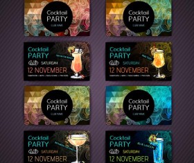 Cocktail party cards vector set 03