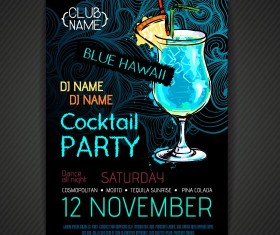 Cocktail party poster and flyer template vector 10