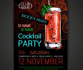 Cocktail party poster and flyer template vector 11