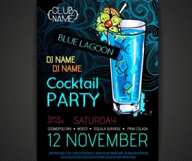 Cocktail party poster and flyer template vector 12
