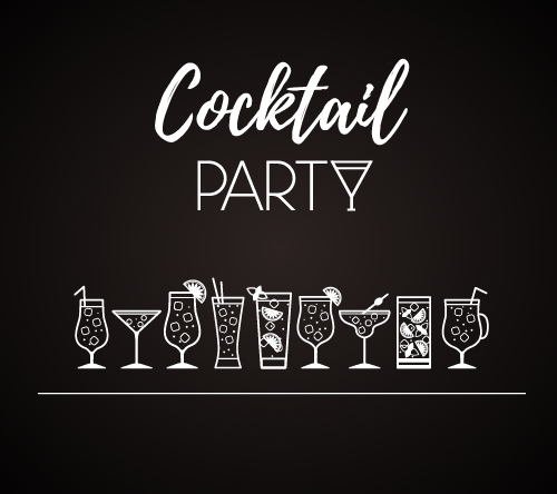 Cocktail poster template dark styles vector 05