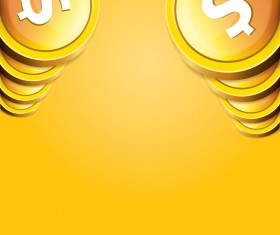 Coins with golden business template vector 02